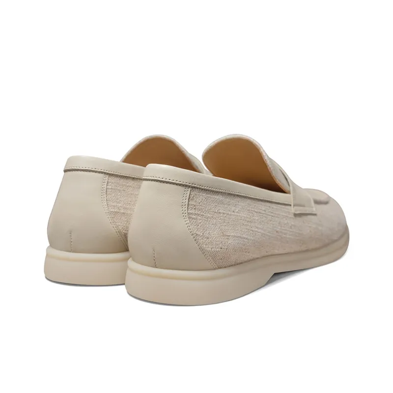 THOM WILLS British Fashion Slip on Slip on Loafers Men's Oat-3