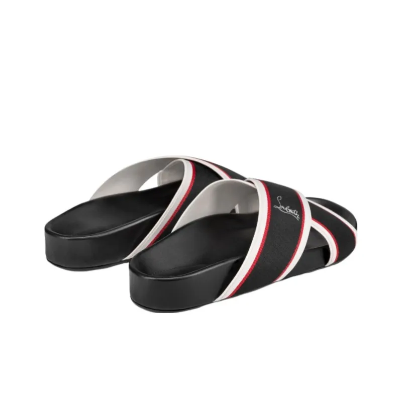 CL LUBOTING Abrasion Resistant Slide Slippers Men's Black Red White-3