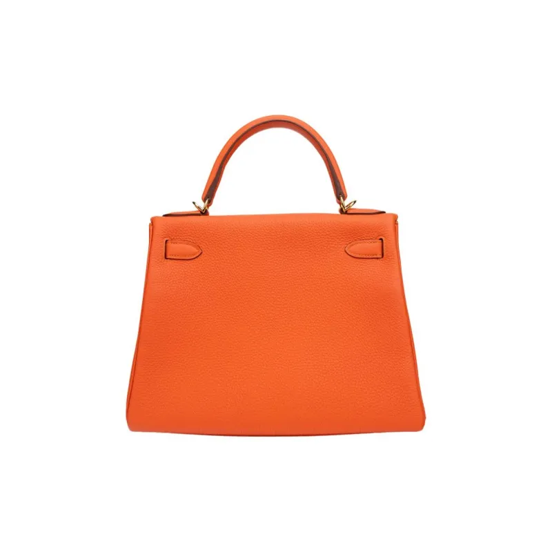 HERMES Kelly Togo Calfskin Kelly Bag Handbags Regular Women's 9J Feu Flame Orange-2