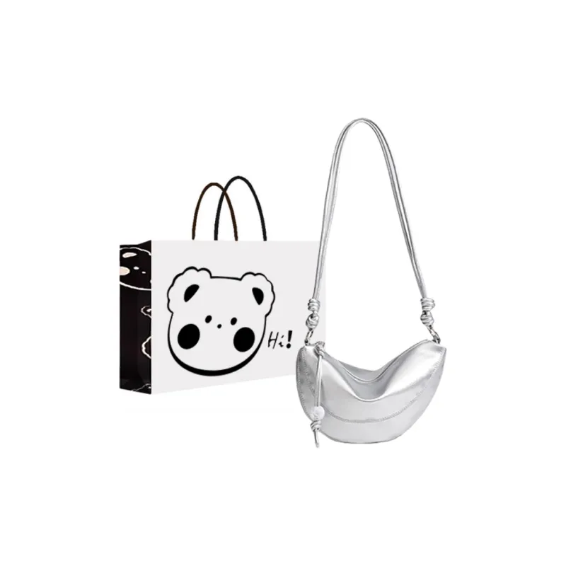NX DOUGHNUT PU Shoulder Bag Women's Silver/Black-1