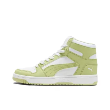 PUMA Rebound Layup Anti-Slip Wear-Resistant High-Top Skateboard Shoes Women's White Green
