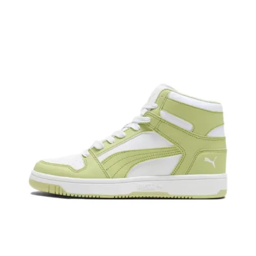 PUMA Rebound Layup Skateboard Shoes Women's High-Top White/Pistachio/Soothing Green