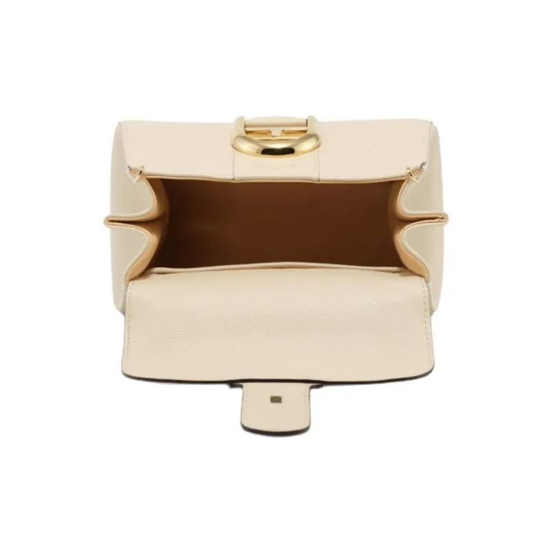 Delvau Brillant Textured Calfskin Shoulder Bag Crossbody Bag Handbag Mini Women's Beige-5