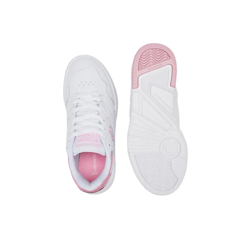 LACOSTE Low Top Skateboard Shoes Women's White Pink-4