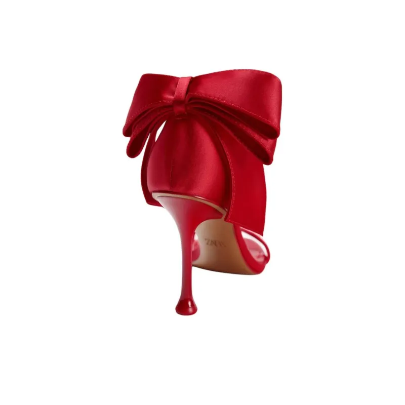 ZARA One Strap Sandals Women's Red-5