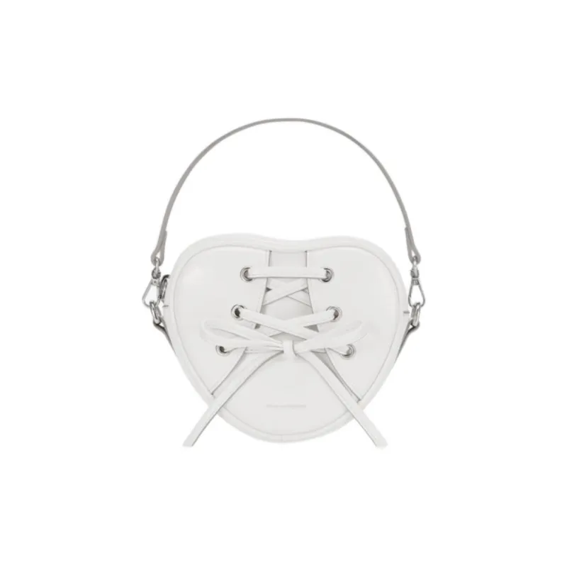 FIND KAPOOR Vegan Leather Heart Shaped Crossbody Bag Handbag Mini Women's White-0
