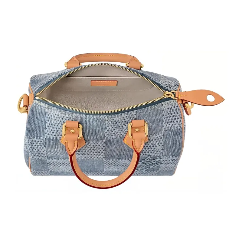 LOUIS VUITTON Speedy 25 Bandouliere Damier Denim 3D Blue Denim-2