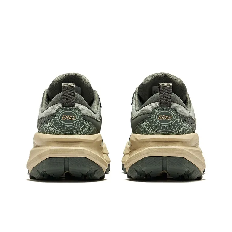 Erke Dragon Flying Phoenix Dancing 2 Height Increasing Coverage Low-Top Casual Shoes Men's Green Gray Stone Green-4