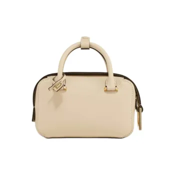 Delvau Cool Bo Grain Calfskin Shoulder Bag, Crossbody Bag, Handbag Nano Women's Beige
