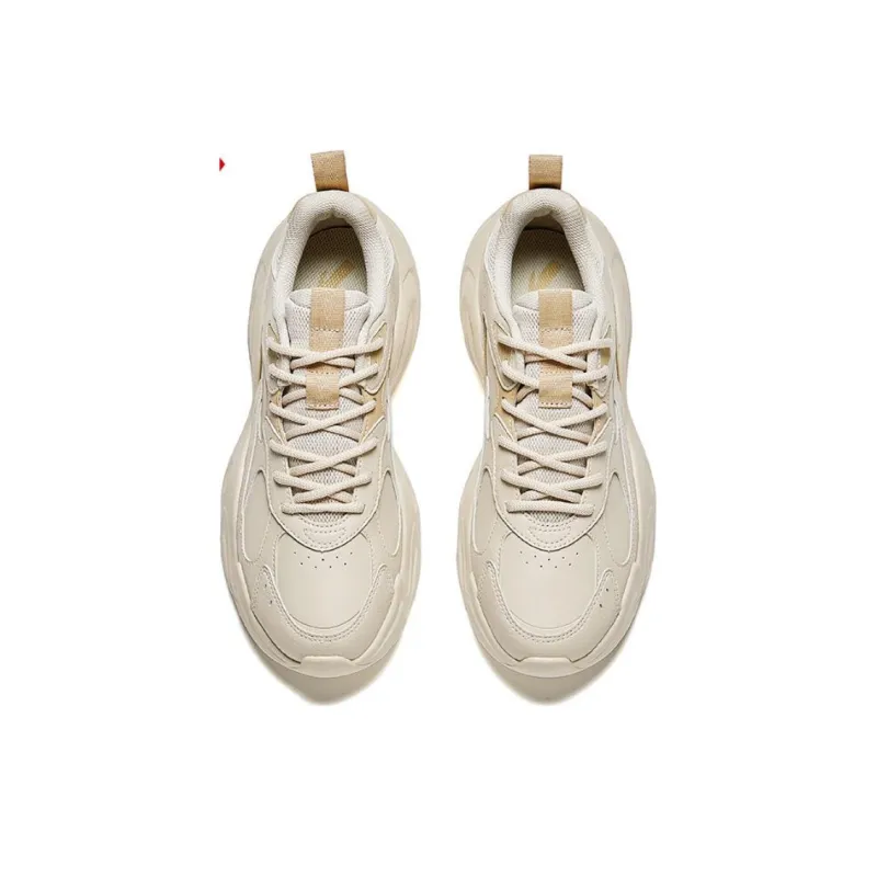 Anta Anti-Slip Wear-Resistant Low-Top Casual Shoes Men's Beige Brown-3