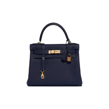 HERMES Cow Leather Kelly Bag Handbags Regular Women's 2Z Bleu Nuit Midnight Blue