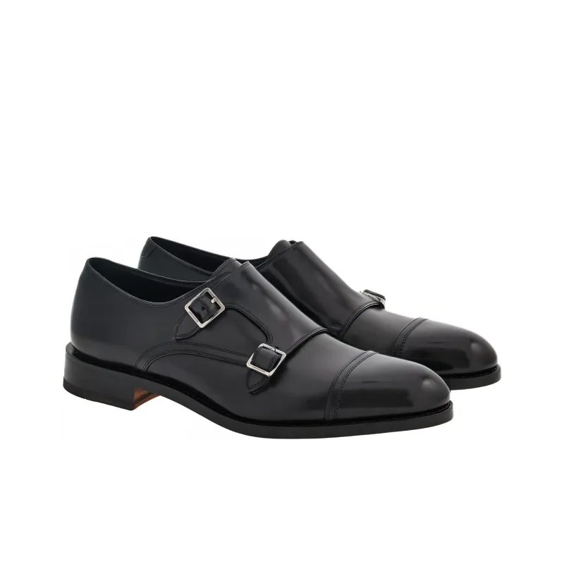 FERRAGAMO Double-monkstrap Leather Monk Shoes-1