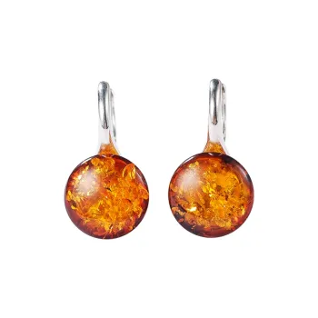 S&A S925 Silver Amber Earrings Women's