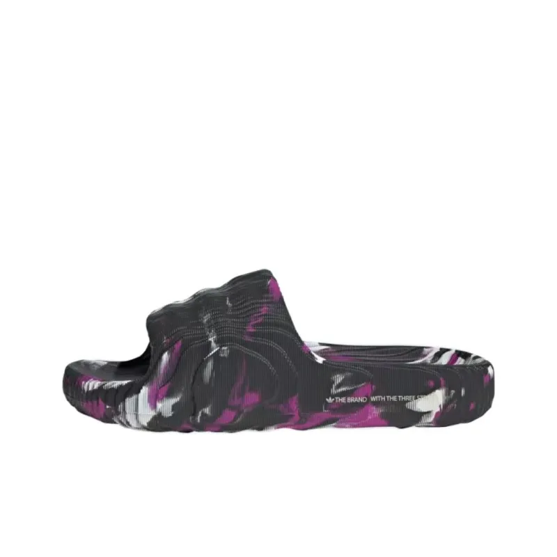 Adidas Adilette 22 Slides Carbon Wonder White Flash Pink-0