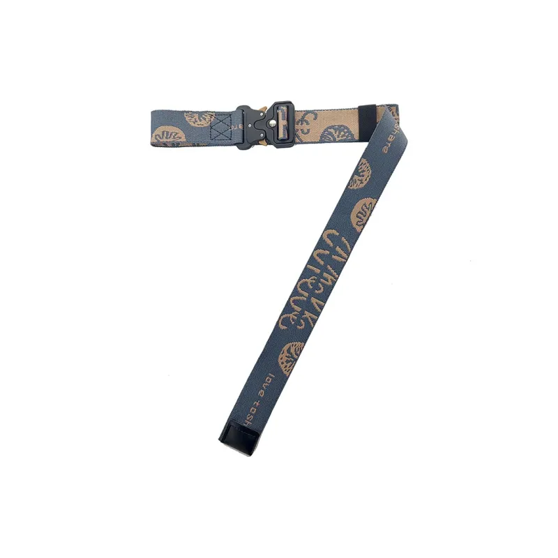 Mulinsen Techwear Metal Buckle Jacquard Letter New Hip Hop Trend Canvas Belt Unisex Width  3.8cm-4