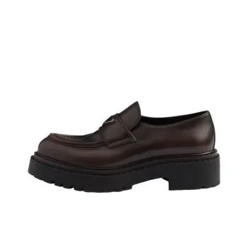 PRADA Double Loafers 6cm Men's Dark Brown