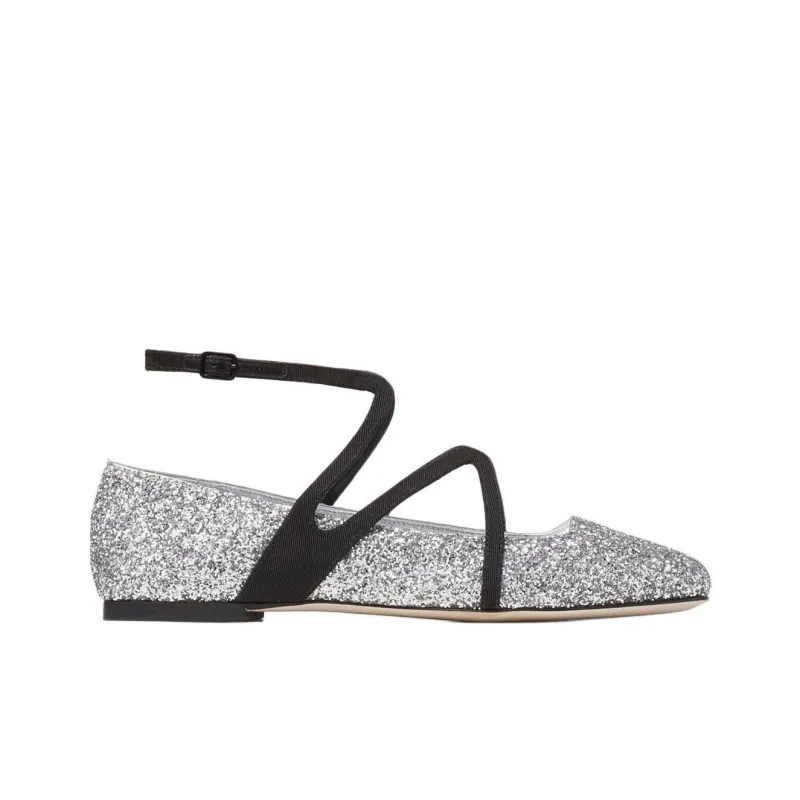 Jimmy Choo Astoria Casual Single Shoes Women's Silver-1