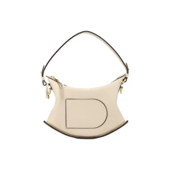 Delvau Pin Swing Soft Grain Calfskin Shoulder Bag Crossbody Bag Handbag Women's Beige