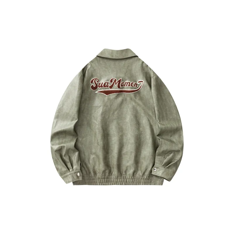Suamoment PU Leather Vintage Top Coat Unisex-4