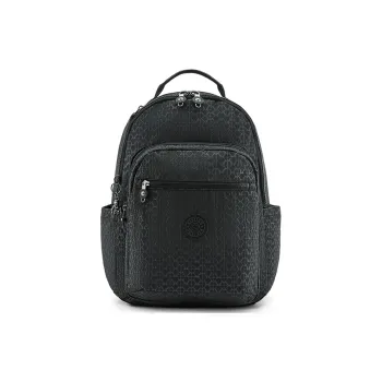 Kipling Polyamide Backpack Unisex Black Base With Letter Print
