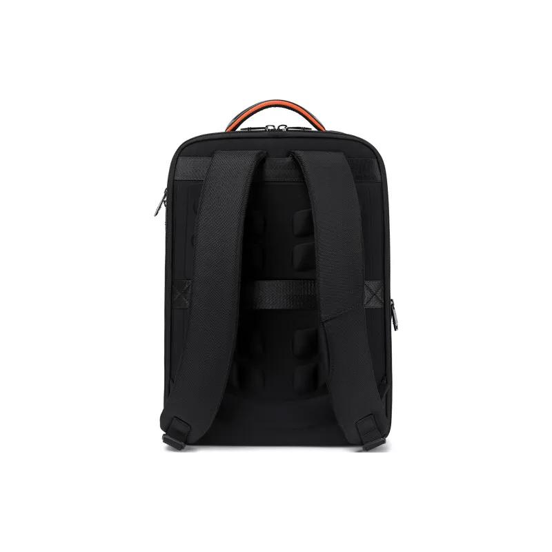 QRST Microfiber Synthetic Leather Backpack Large Size Unisex Black-2