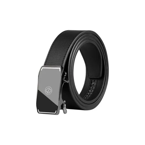 MILLIE'S Automatic Buckle knitted-motif With Business Casual Style For Young Men Split Cow Leather Leather Belts Men's 3.5cm