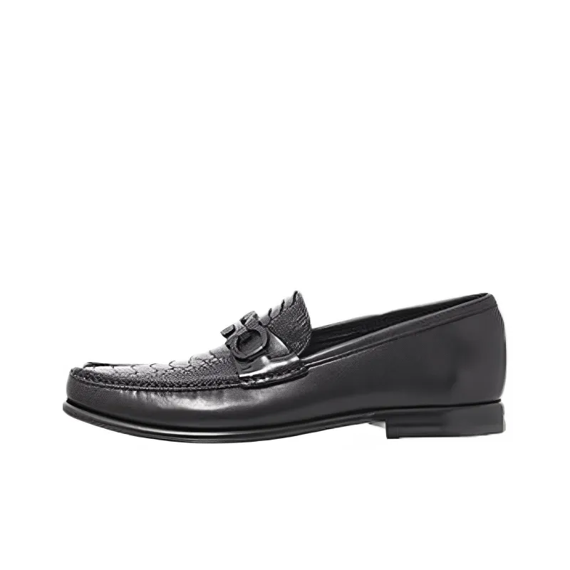 FERRAGAMO Crocodile-Embossed Leather Loafers-0