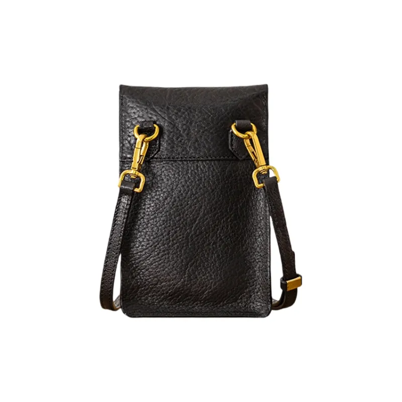 Back Step Cow Leather Cell Phone Pouch Shoulder Bag Regular Unisex Multicolor-11