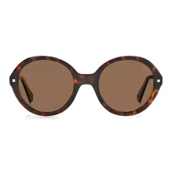 Polaroid Acetate Round Sunglasses Women's Tortoiseshell