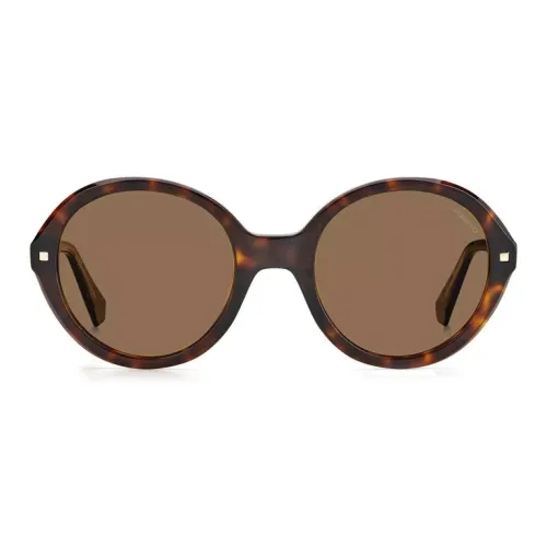 Polaroid Acetate Round Sunglasses Women's Tortoiseshell