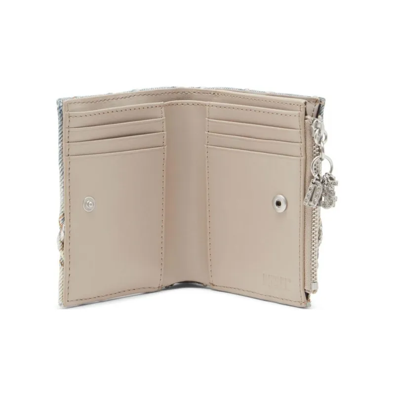 DIESEL Charm D Bi Fold Zip Ii Denim Wallet-2