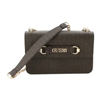 GUESS Polyvinyl Chloride Shoulder Bag Crossbody Bag Regular Unisex Dark Brown
