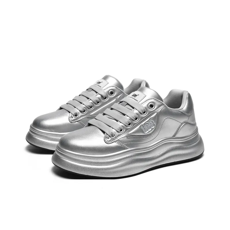 Lee Versatile Trendy, White Sneakers, Classic Fashion Commute Low Top Height Increasing Skateboard Shoes Men's-20