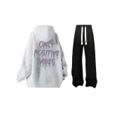 High Grey Hoodie+097 Black Casual Pants