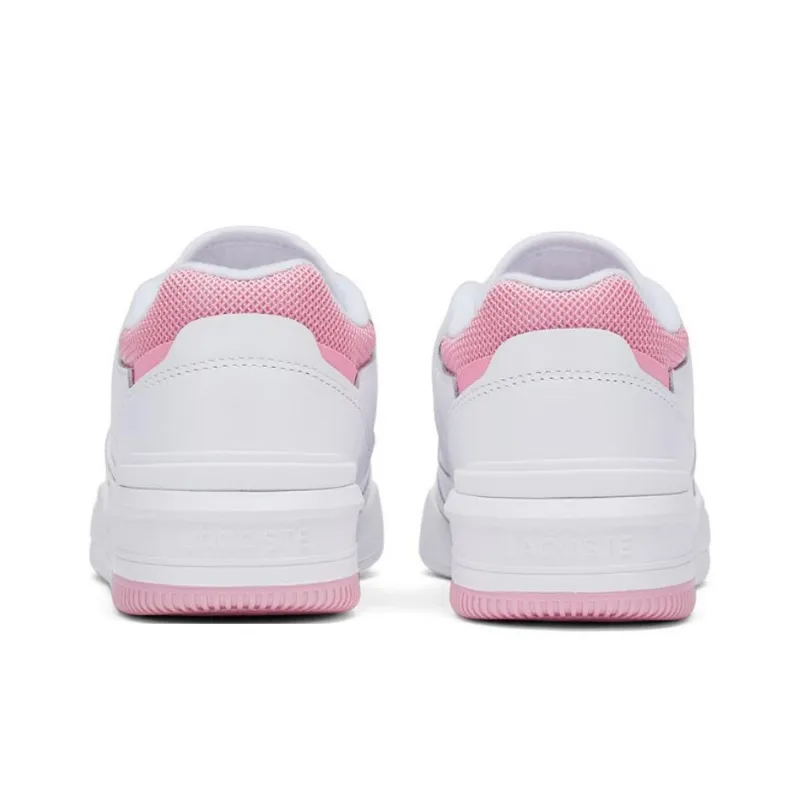 LACOSTE Low Top Skateboard Shoes Women's White Pink-3