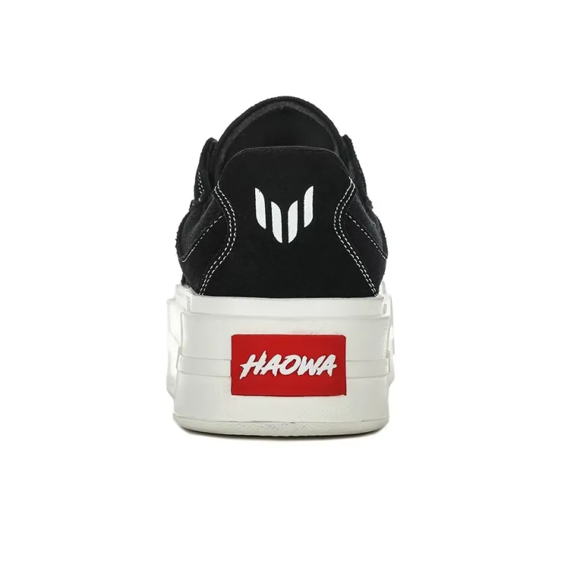 HAOWA Step Shine Sable Anti Slip And Wear Resistant Cushioning Coverage Low Top Canvas Shoes Women's Black-3