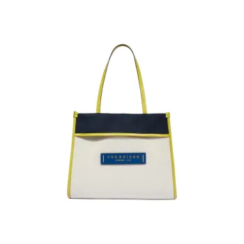 THE BRIDGE Cotton Tote Bag Shopping Bag Handbag Shoulder Bag Women's Yellow & Black