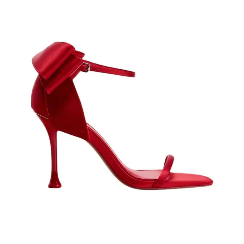 ZARA One Strap Sandals Women's Red-1