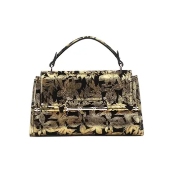 GUESS Genuine Leather Shoulder Bag Crossbody Bag Handbag Mini Women's Gold