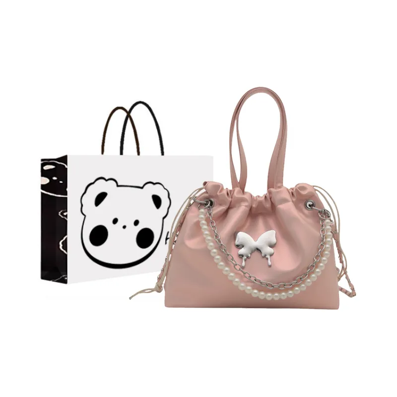 NX DOUGHNUT Pu Backpack Regular Women's Black/Ecru/Silver/Pink-12