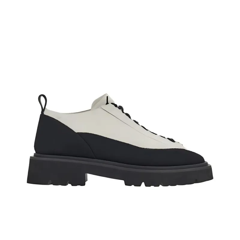 FERRAGAMO Flat Shoes Men's White Black-1