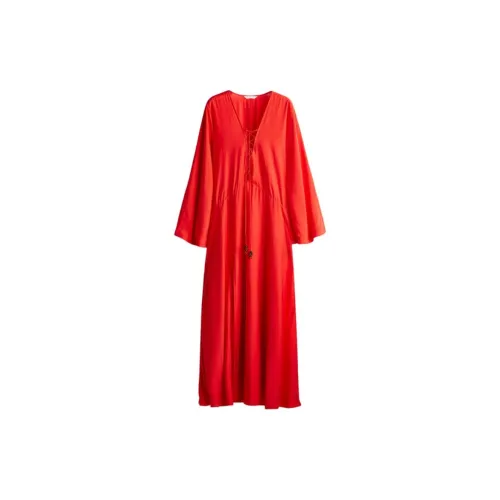 H&M Long-Sleeved Dresses Women's Bright Red