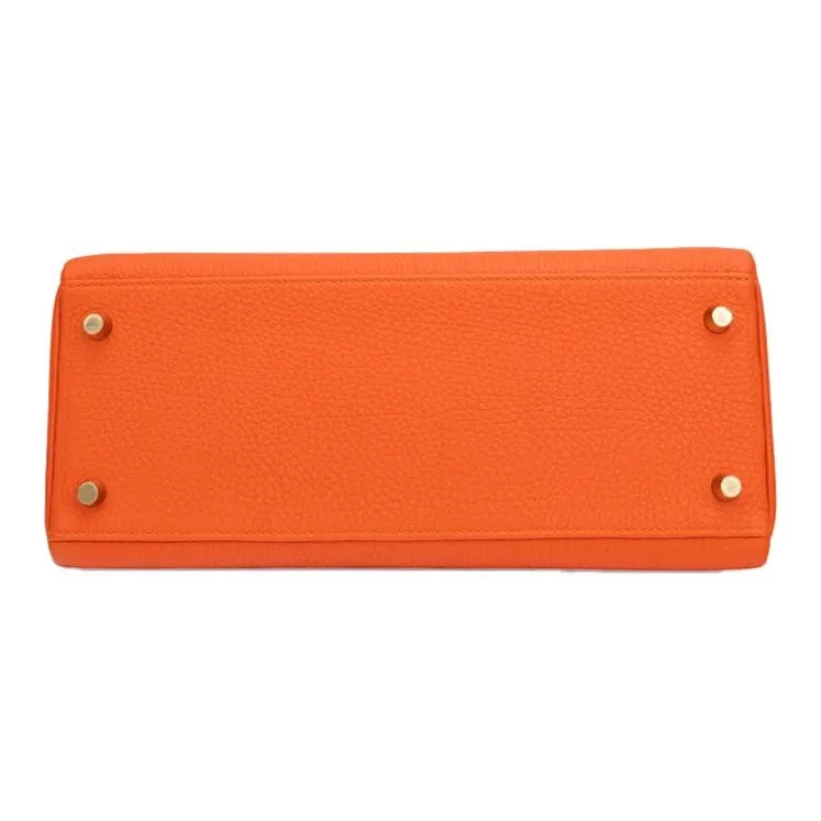 HERMES Kelly Togo Calfskin Kelly Bag Handbags Regular Women's 9J Feu Flame Orange-3