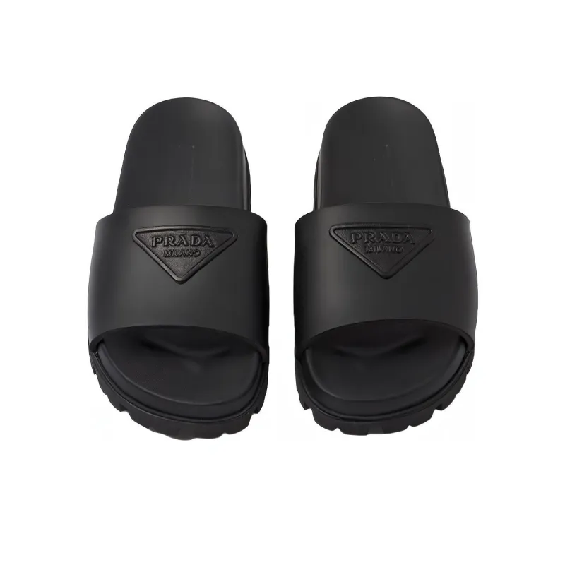 PRADA Rubber Slides Black Men's-4