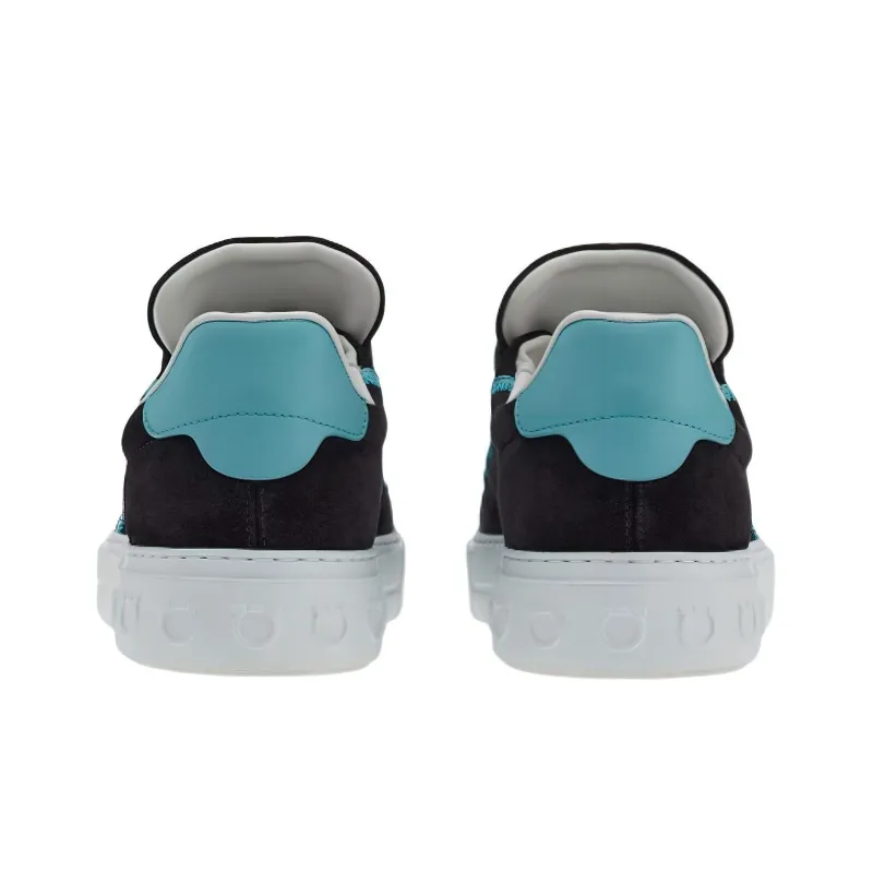 FERRAGAMO Low Top Stylish Skateboarding Shoes Men's Black-3