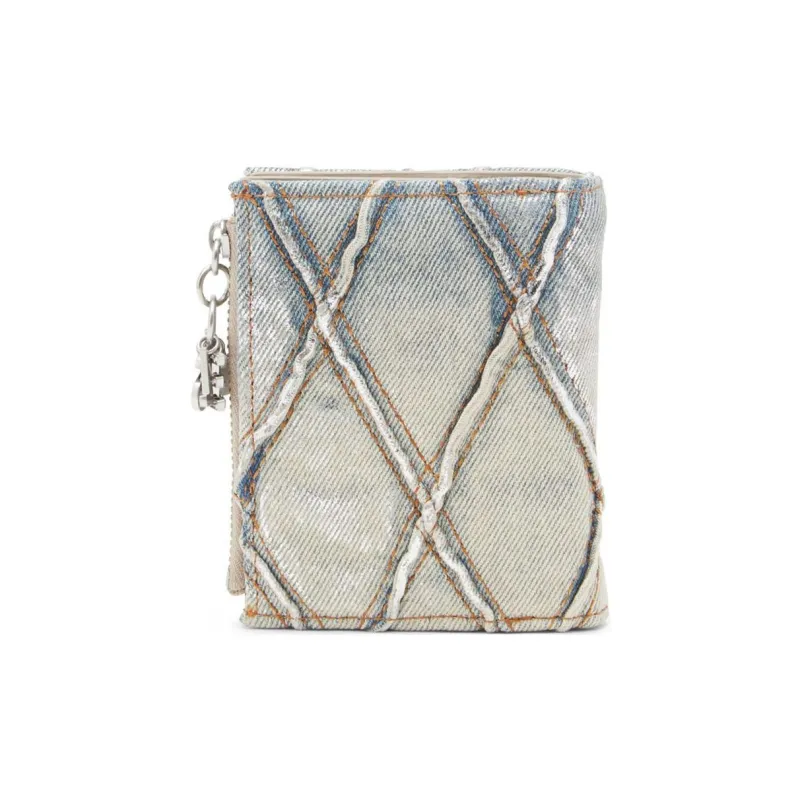 DIESEL Charm D Bi Fold Zip Ii Denim Wallet-1
