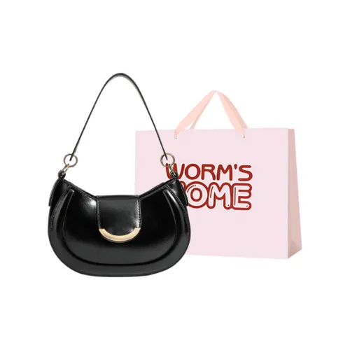 Worm's Home PU Portable Crossbody Bag Shoulder Bag Regular Women's Black