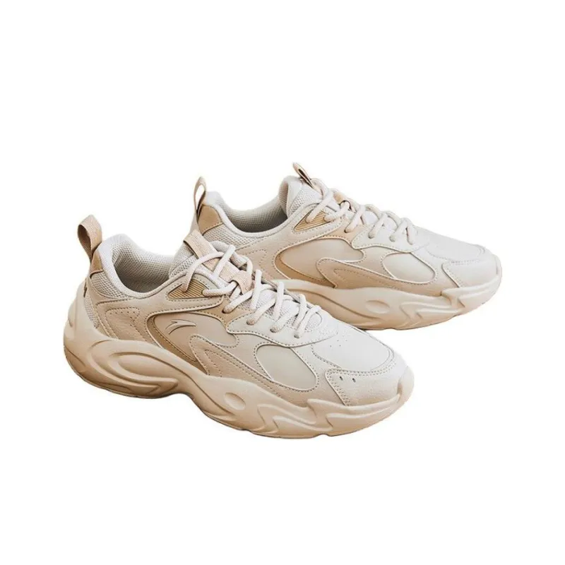 Anta Anti-Slip Wear-Resistant Low-Top Casual Shoes Men's Beige Brown-2