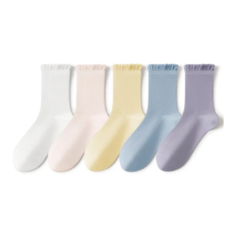 SHIWAJI Mid Calf Socks Women's 5 Pack-3