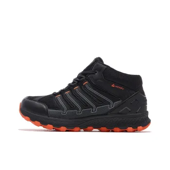 HOT POTATO Cushioned Anti-Slip Wear-Resistant Breathable Lightweight Mid-Top Hiking Shoes Unisex Black Orange
